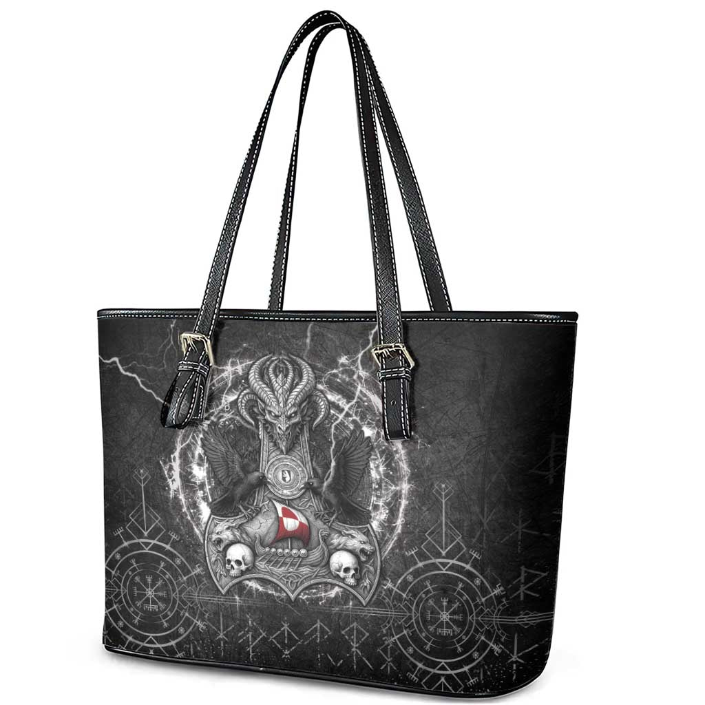 Greenland Viking Leather Tote Bag Odin's Raven Legacy - Wonder Print Shop