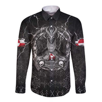 Personalized Greenland Viking Long Sleeve Button Shirt Odin's Raven Legacy - Wonder Print Shop