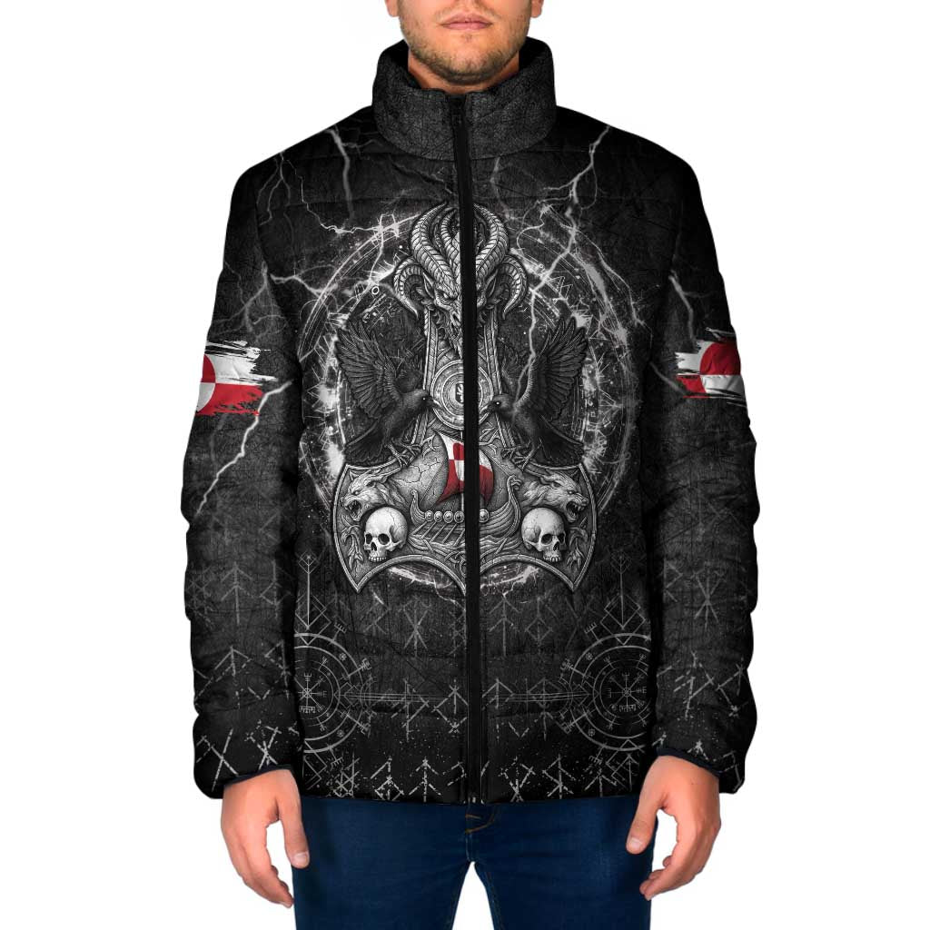 Personalized Greenland Viking Padded Jacket Odin's Raven Legacy - Wonder Print Shop