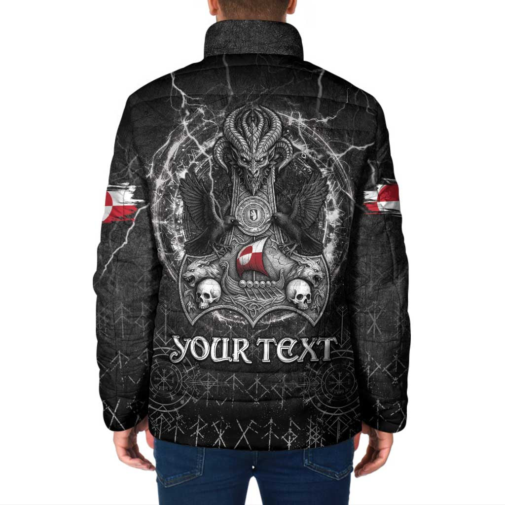 Personalized Greenland Viking Padded Jacket Odin's Raven Legacy - Wonder Print Shop