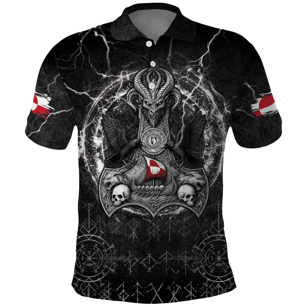 Personalized Greenland Viking Polo Shirt Odin's Raven Legacy - Wonder Print Shop