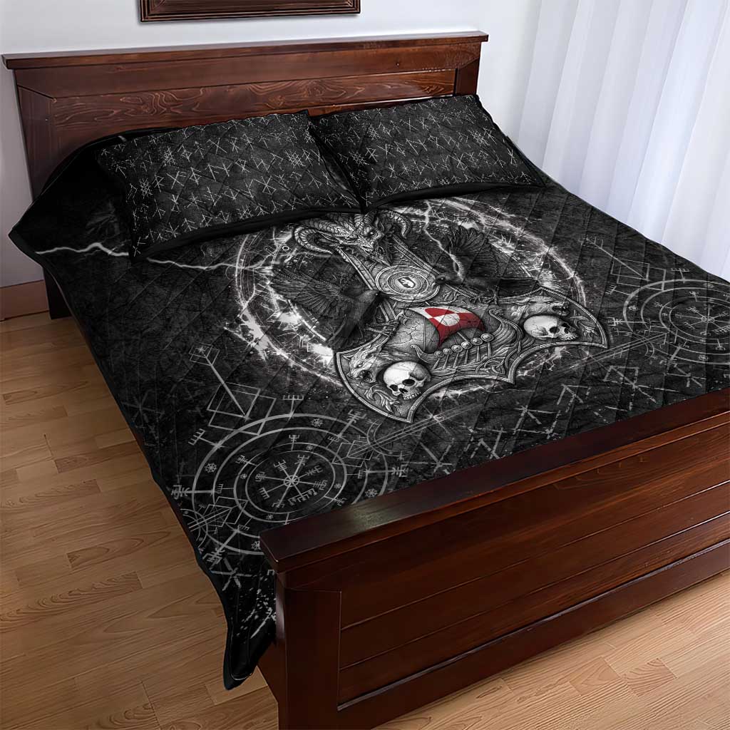 Greenland Viking Quilt Bed Set Odin's Raven Legacy - Wonder Print Shop