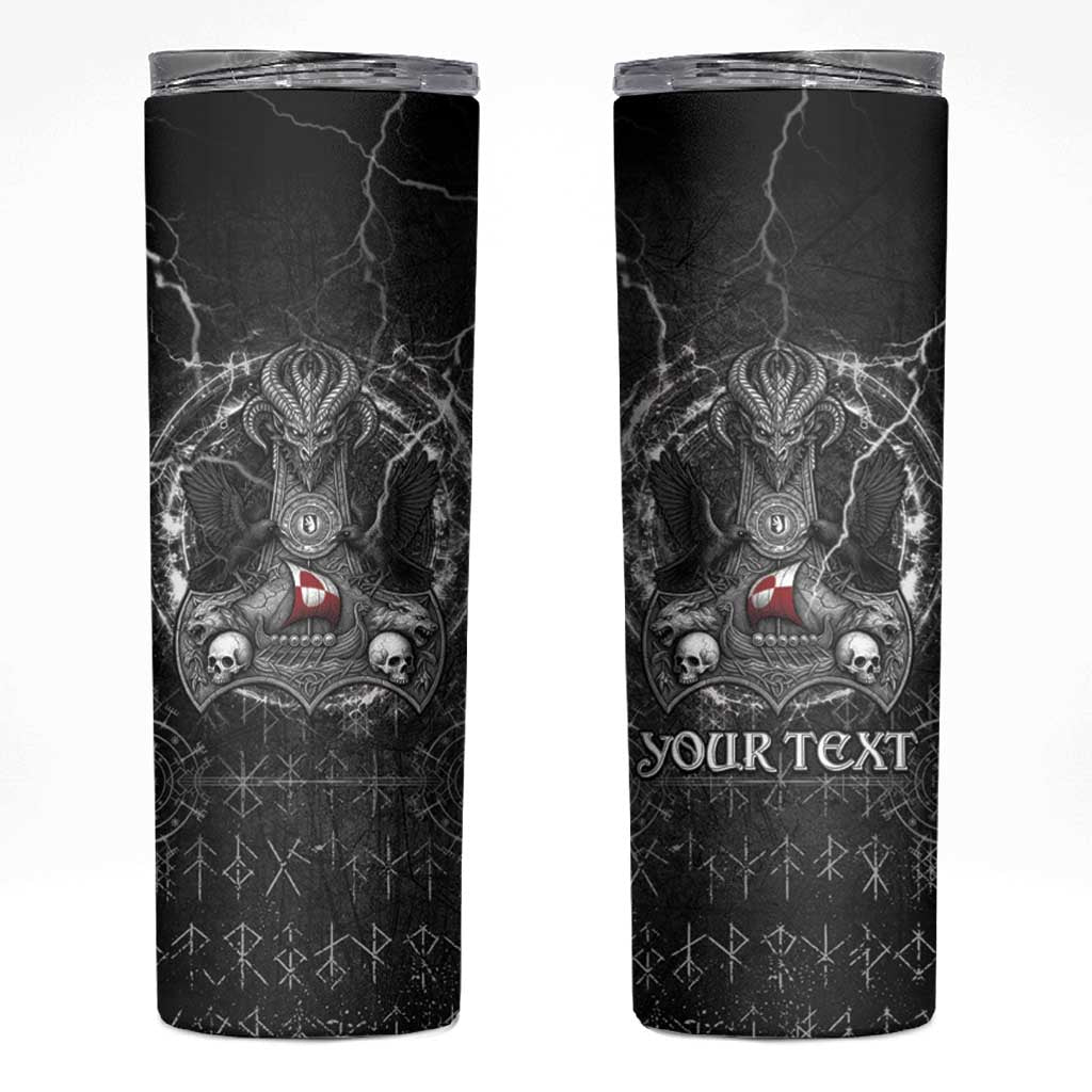 Personalized Greenland Viking Skinny Tumbler Odin's Raven Legacy - Wonder Print Shop