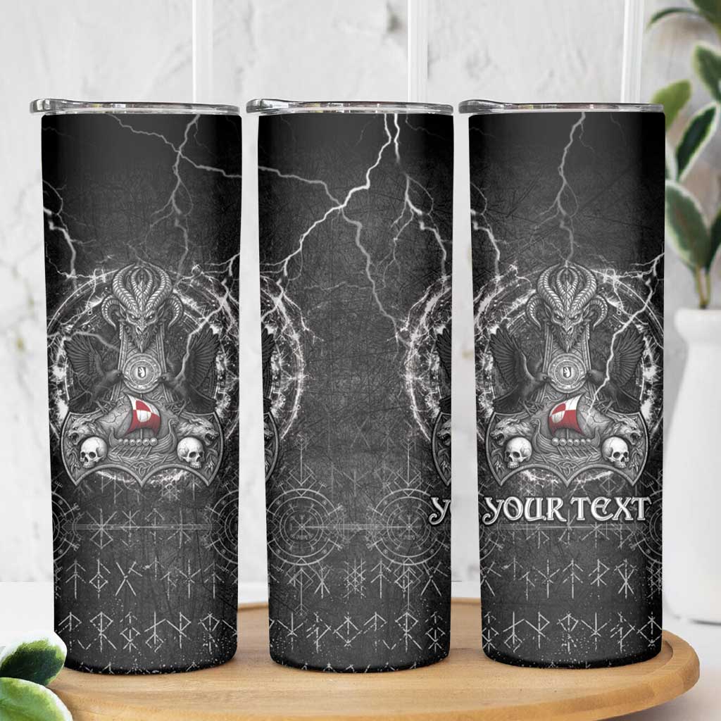 Personalized Greenland Viking Skinny Tumbler Odin's Raven Legacy - Wonder Print Shop