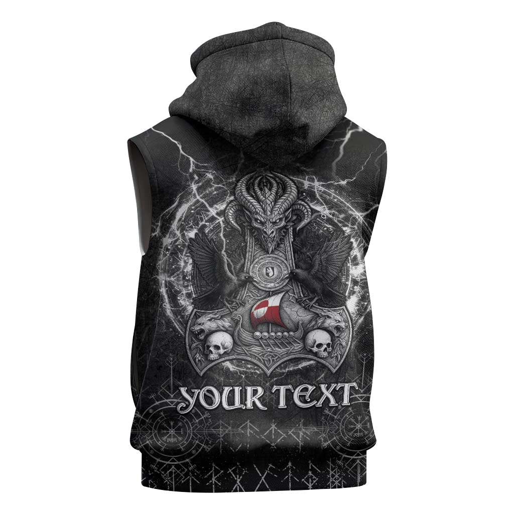 Personalized Greenland Viking Sleeveless Hoodie Odin's Raven Legacy - Wonder Print Shop