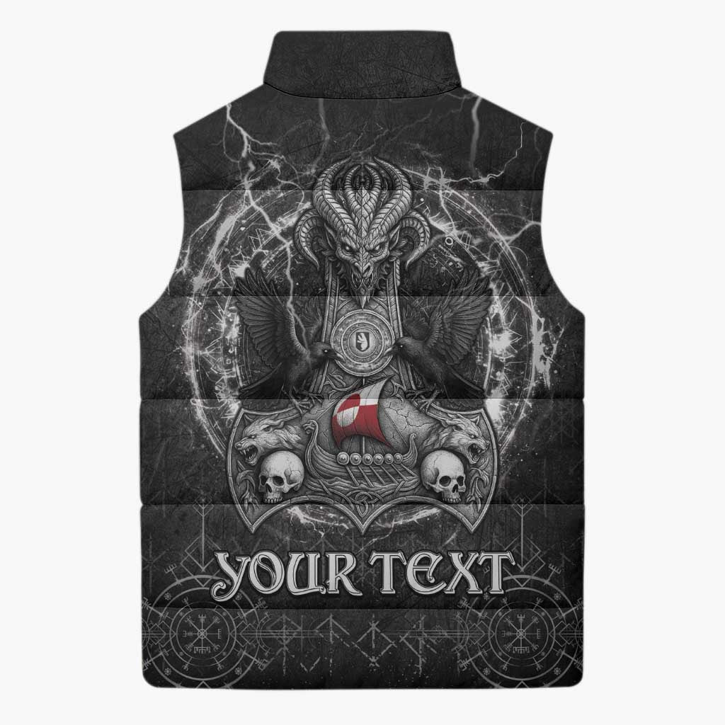 Personalized Greenland Viking Sleeveless Puffer Jacket Odin's Raven Legacy - Wonder Print Shop