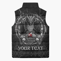 Personalized Greenland Viking Sleeveless Puffer Jacket Odin's Raven Legacy - Wonder Print Shop