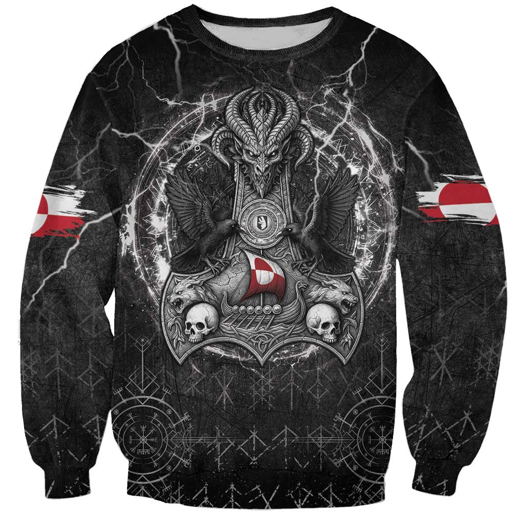 Personalized Greenland Viking Sweatshirt Odin's Raven Legacy - Wonder Print Shop