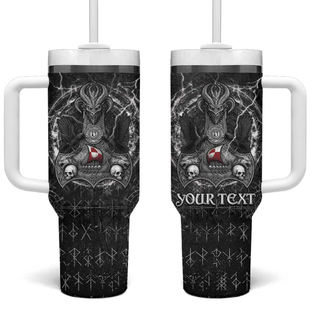 Personalized Greenland Viking Tumbler With Handle Odin's Raven Legacy - Wonder Print Shop