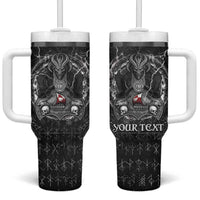 Personalized Greenland Viking Tumbler With Handle Odin's Raven Legacy - Wonder Print Shop