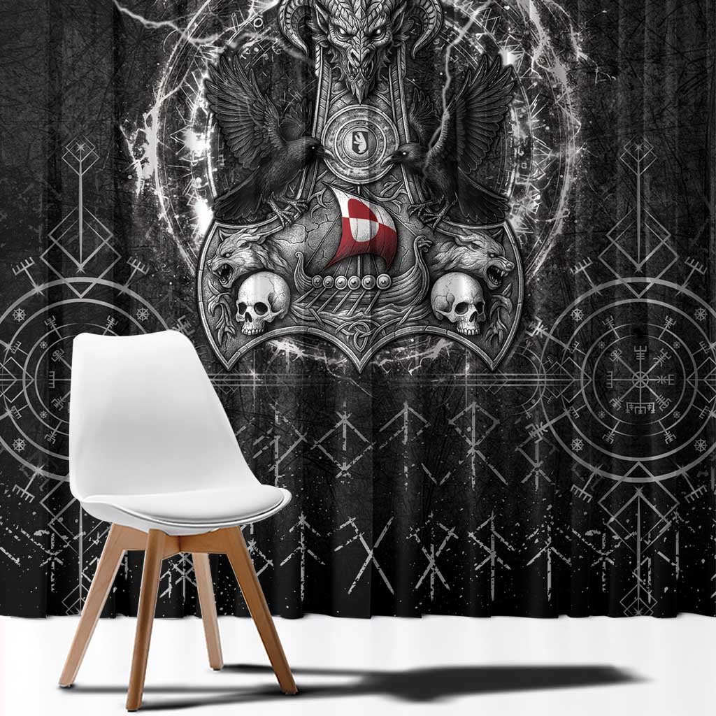 Greenland Viking Window Curtain Odin's Raven Legacy - Wonder Print Shop