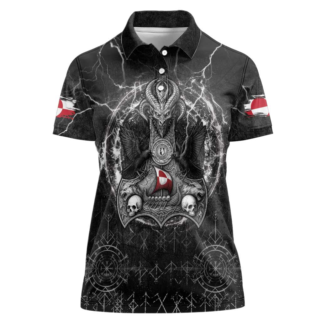 Personalized Greenland Viking Women Polo Shirt Odin's Raven Legacy - Wonder Print Shop