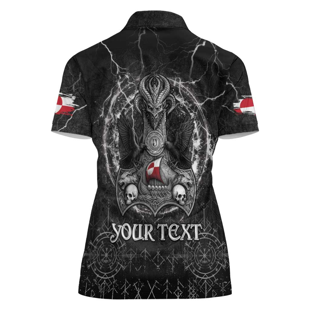 Personalized Greenland Viking Women Polo Shirt Odin's Raven Legacy - Wonder Print Shop