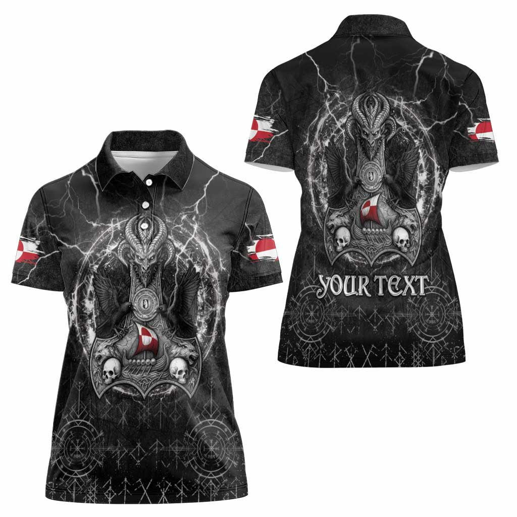 Personalized Greenland Viking Women Polo Shirt Odin's Raven Legacy - Wonder Print Shop