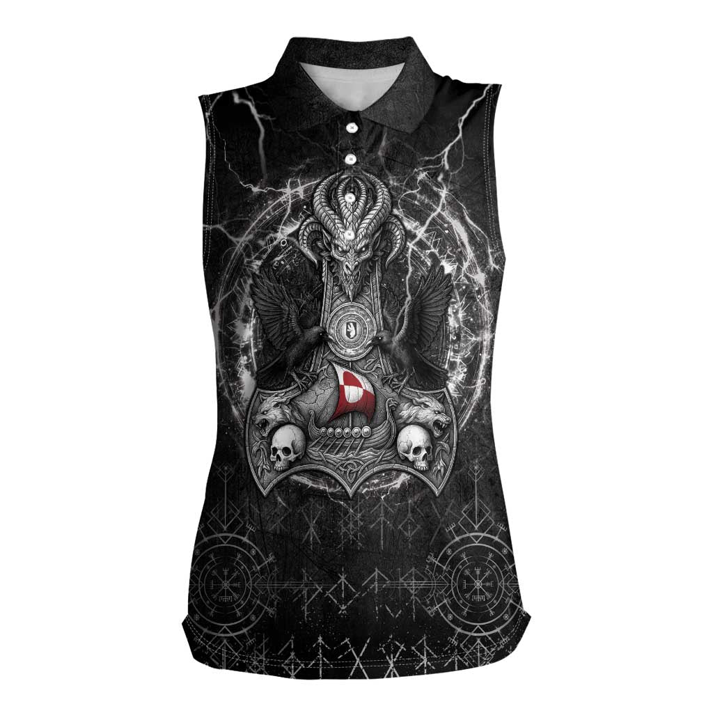 Personalized Greenland Viking Women Sleeveless Polo Shirt Odin's Raven Legacy - Wonder Print Shop