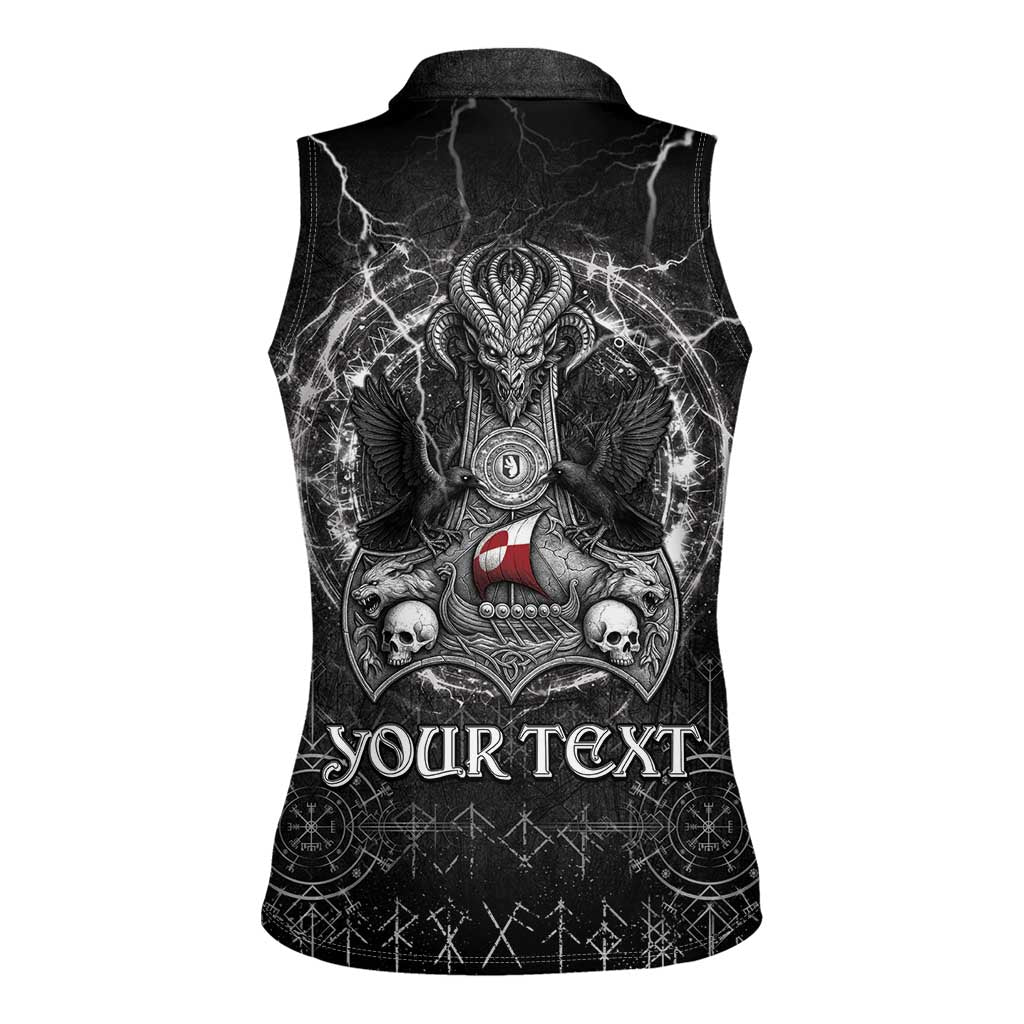 Personalized Greenland Viking Women Sleeveless Polo Shirt Odin's Raven Legacy - Wonder Print Shop