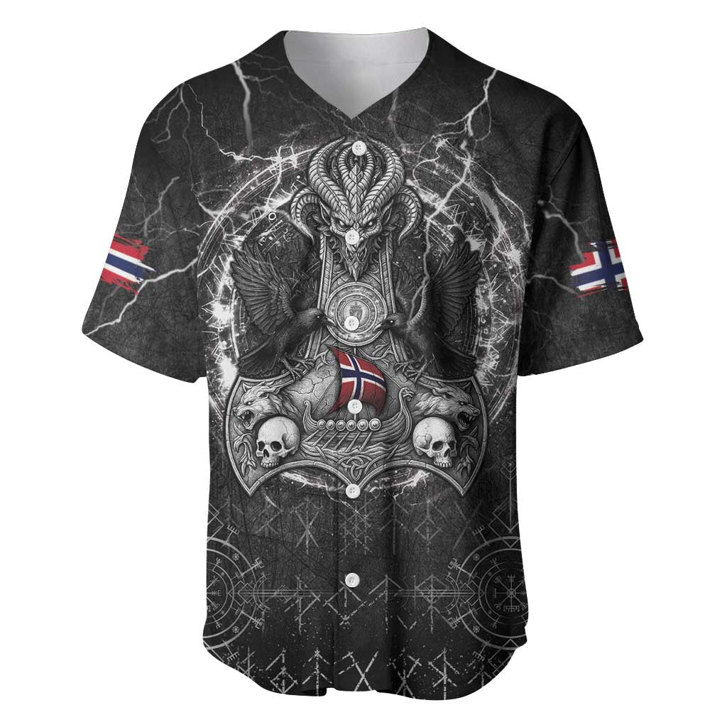 Personalized Norway Viking Baseball Jersey Odin's Raven Legacy - Wonder Print Shop