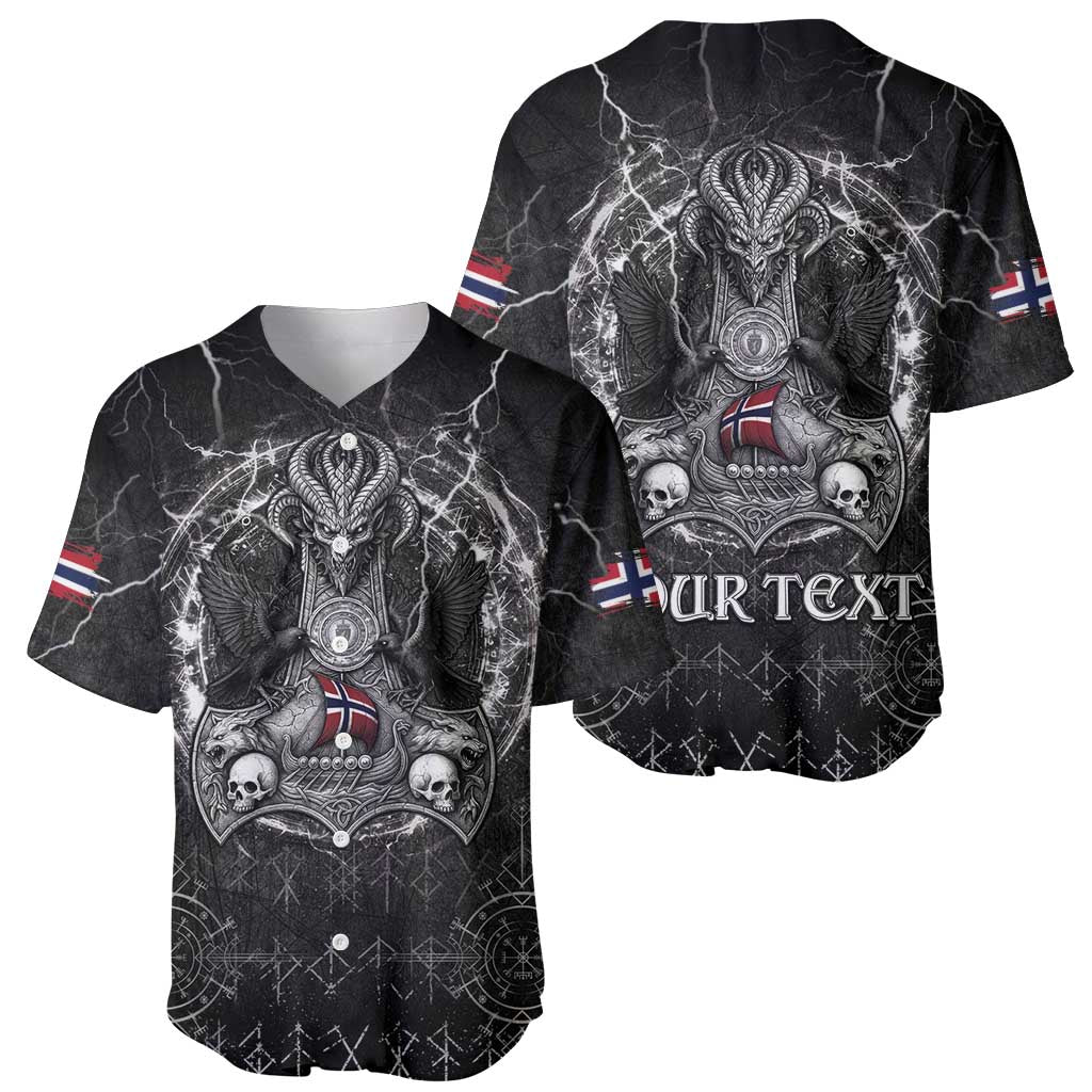 Personalized Norway Viking Baseball Jersey Odin's Raven Legacy - Wonder Print Shop