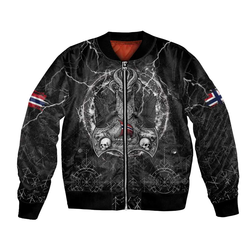 Personalized Norway Viking Bomber Jacket Odin's Raven Legacy - Wonder Print Shop