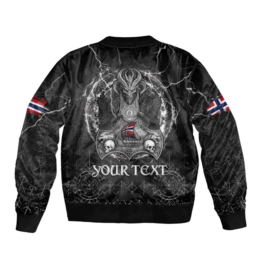 Personalized Norway Viking Bomber Jacket Odin's Raven Legacy - Wonder Print Shop