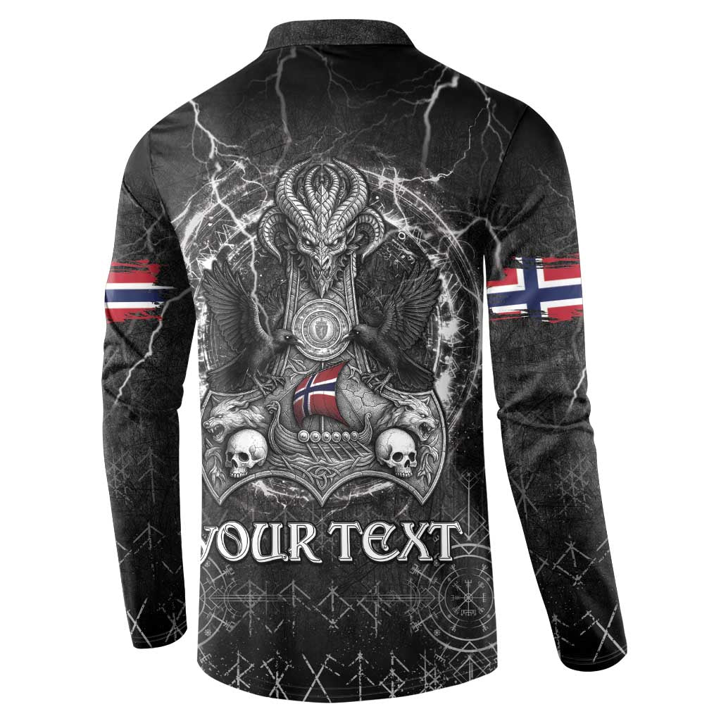 Personalized Norway Viking Button Sweatshirt Odin's Raven Legacy - Wonder Print Shop