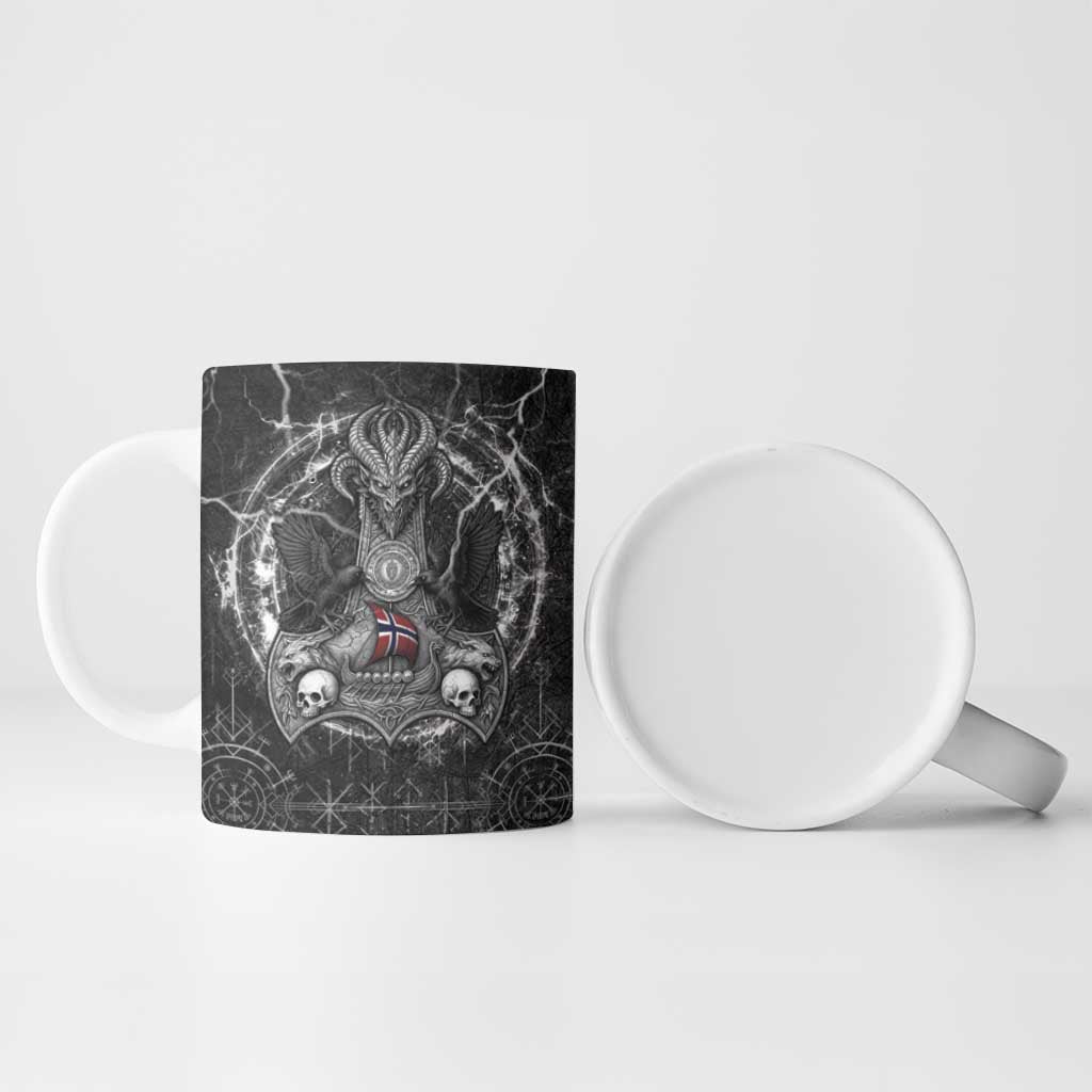 Personalized Norway Viking Ceramic Mug Odin's Raven Legacy - Wonder Print Shop