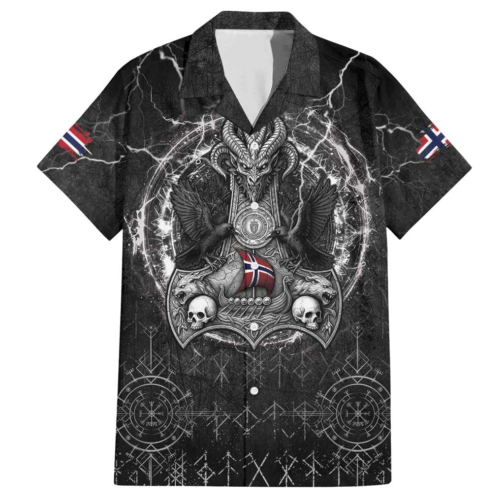 Personalized Norway Viking Family Matching Long Sleeve Bodycon Dress and Hawaiian Shirt Odin's Raven Legacy - Wonder Print Shop