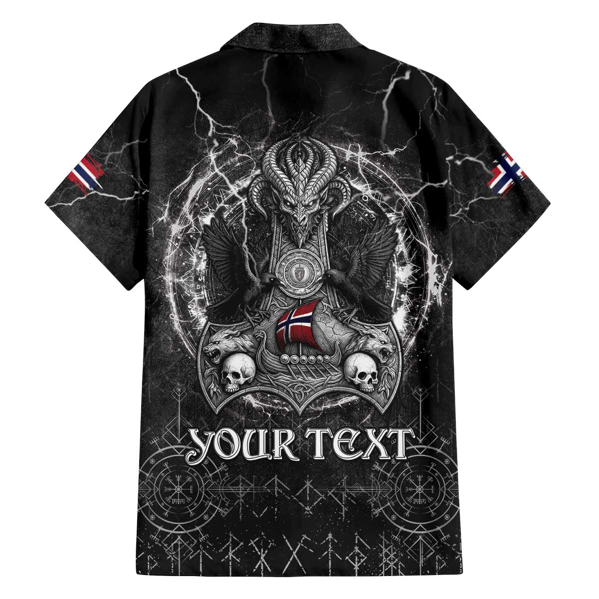 Personalized Norway Viking Family Matching Off The Shoulder Long Sleeve Dress and Hawaiian Shirt Odin's Raven Legacy - Wonder Print Shop