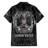 Personalized Norway Viking Family Matching Off The Shoulder Long Sleeve Dress and Hawaiian Shirt Odin's Raven Legacy - Wonder Print Shop