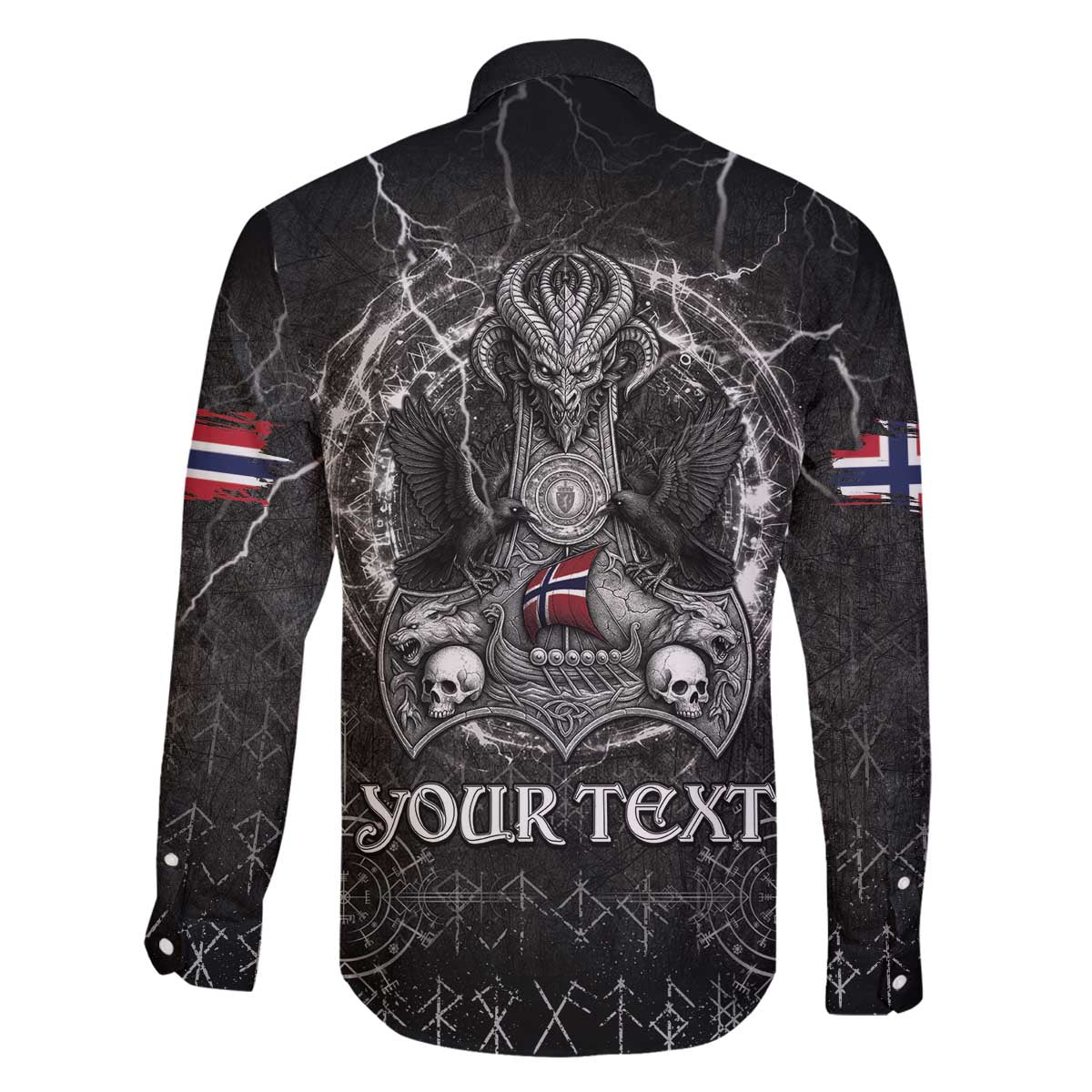 Personalized Norway Viking Family Matching Off The Shoulder Long Sleeve Dress and Hawaiian Shirt Odin's Raven Legacy - Wonder Print Shop