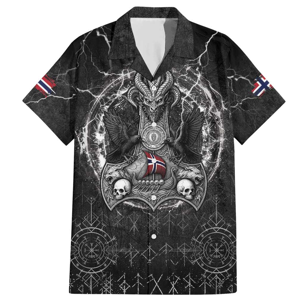 Personalized Norway Viking Family Matching Short Sleeve Bodycon Dress and Hawaiian Shirt Odin's Raven Legacy - Wonder Print Shop