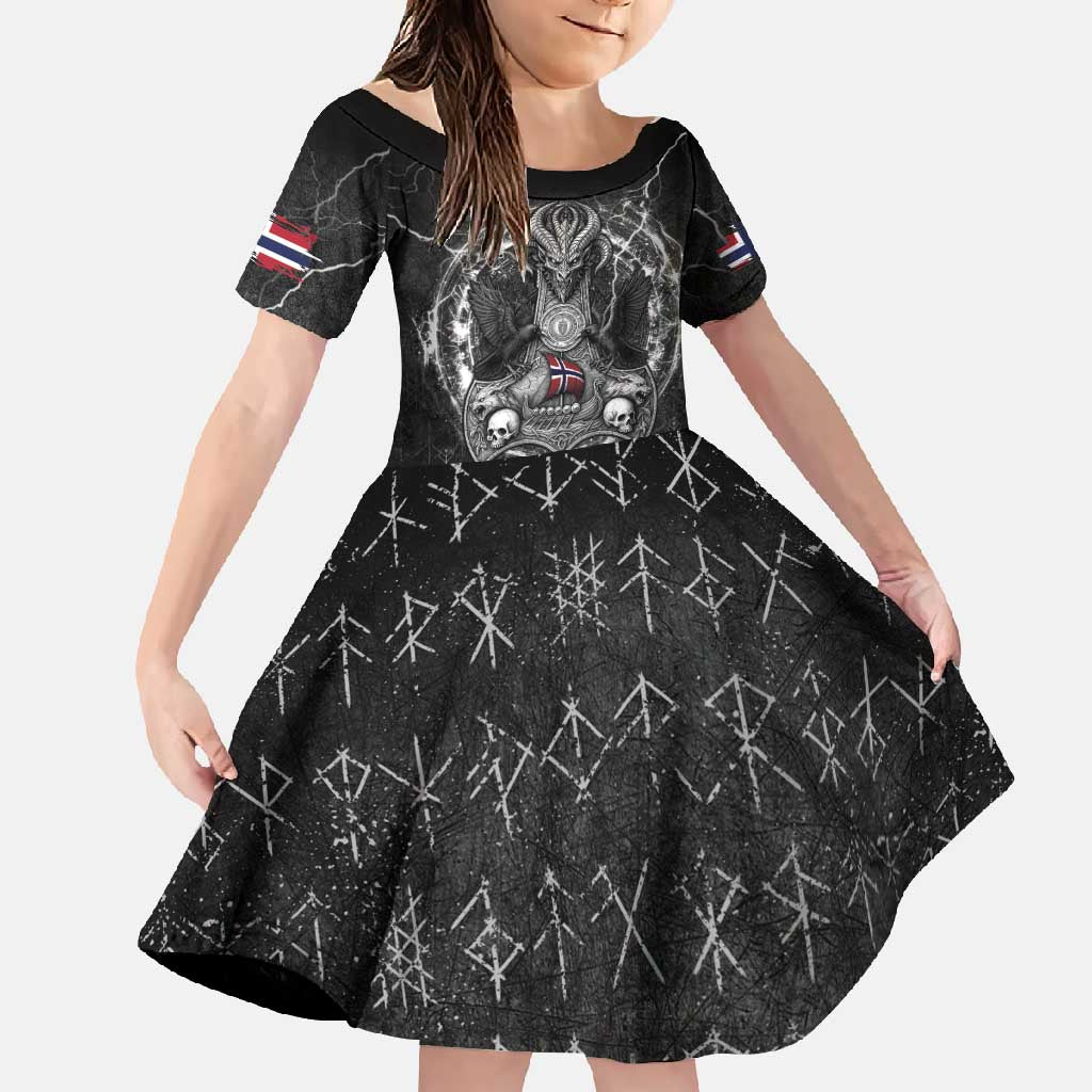 Personalized Norway Viking Family Matching Summer Maxi Dress and Hawaiian Shirt Odin's Raven Legacy - Wonder Print Shop