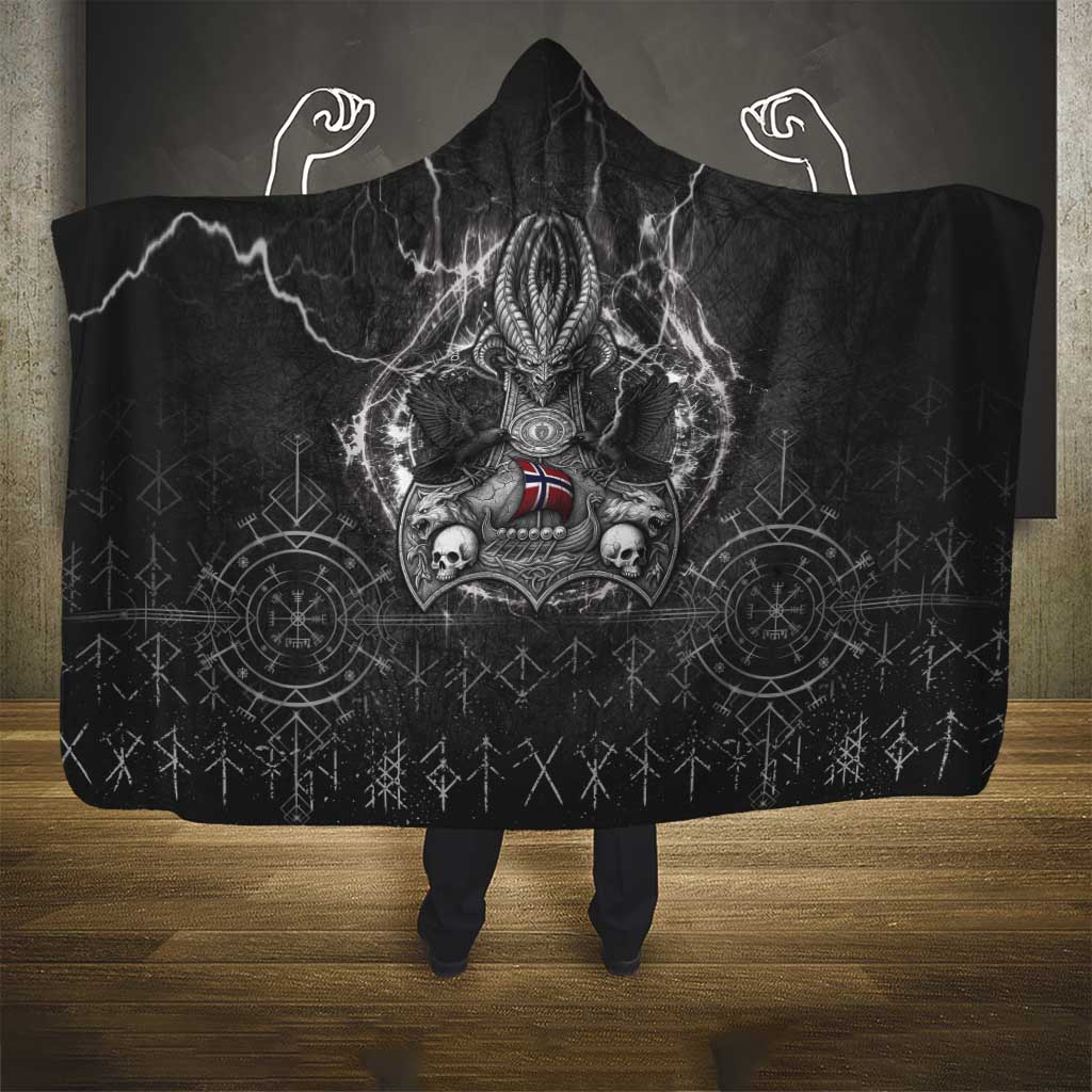 Norway Viking Hooded Blanket Odin's Raven Legacy - Wonder Print Shop