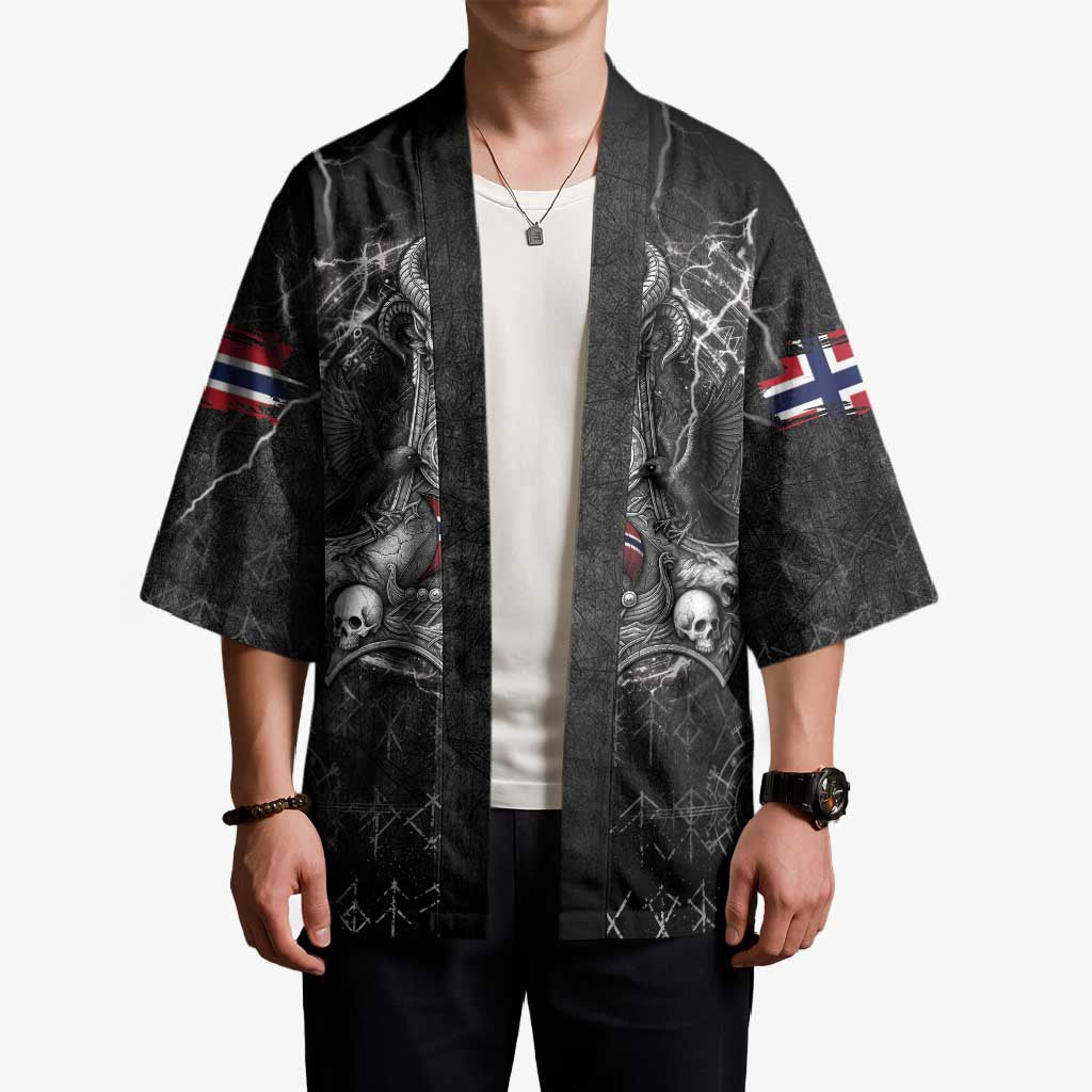 Personalized Norway Viking Kimono Odin's Raven Legacy - Wonder Print Shop