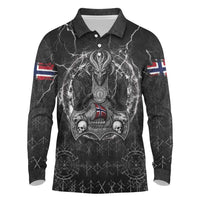 Personalized Norway Viking Long Sleeve Polo Shirt Odin's Raven Legacy - Wonder Print Shop