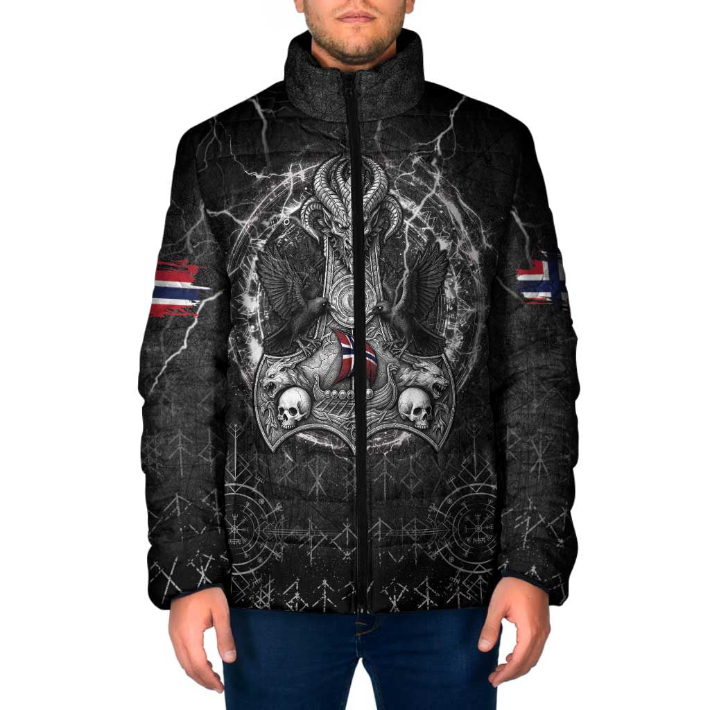 Personalized Norway Viking Padded Jacket Odin's Raven Legacy - Wonder Print Shop
