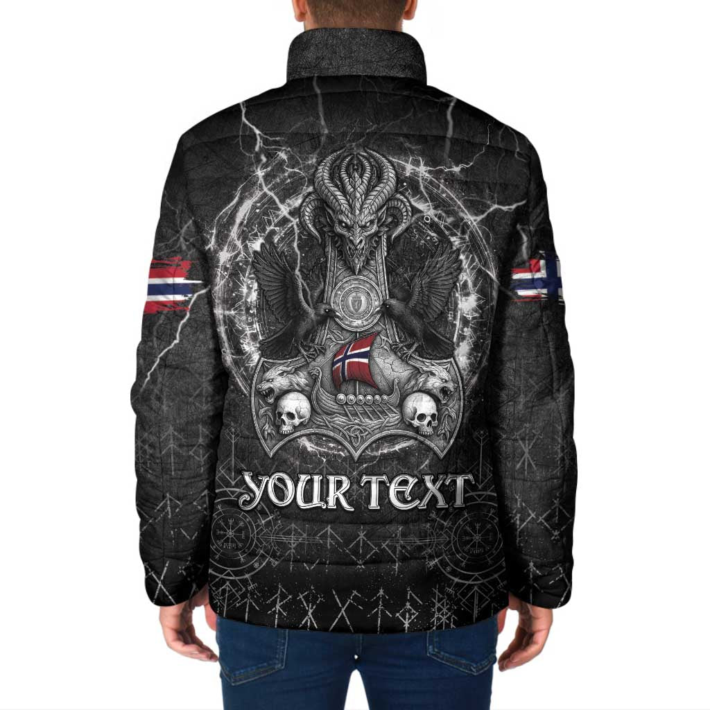 Personalized Norway Viking Padded Jacket Odin's Raven Legacy - Wonder Print Shop