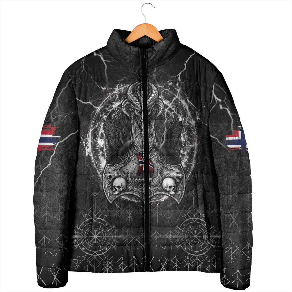 Personalized Norway Viking Padded Jacket Odin's Raven Legacy - Wonder Print Shop