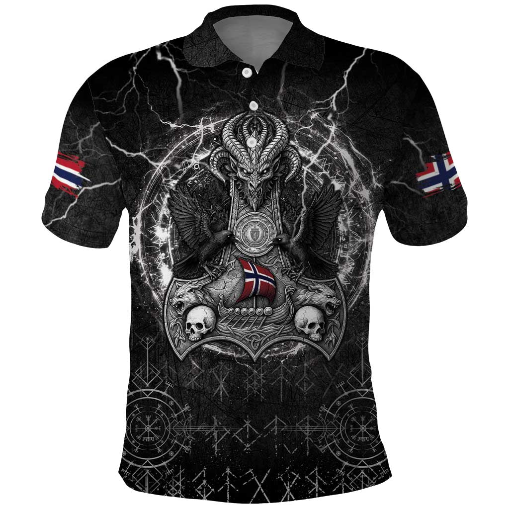 Personalized Norway Viking Polo Shirt Odin's Raven Legacy - Wonder Print Shop