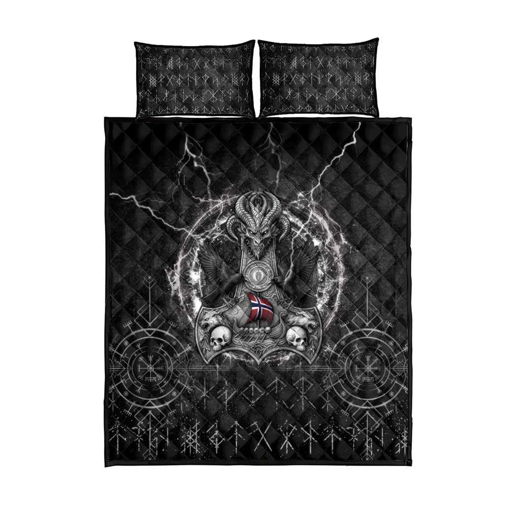 Norway Viking Quilt Bed Set Odin's Raven Legacy - Wonder Print Shop