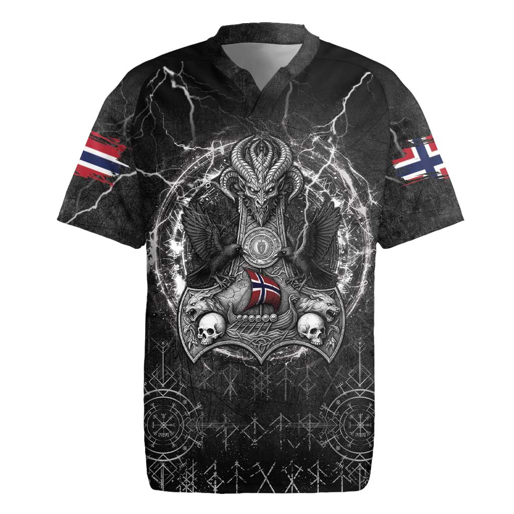 Personalized Norway Viking Rugby Jersey Odin's Raven Legacy - Wonder Print Shop