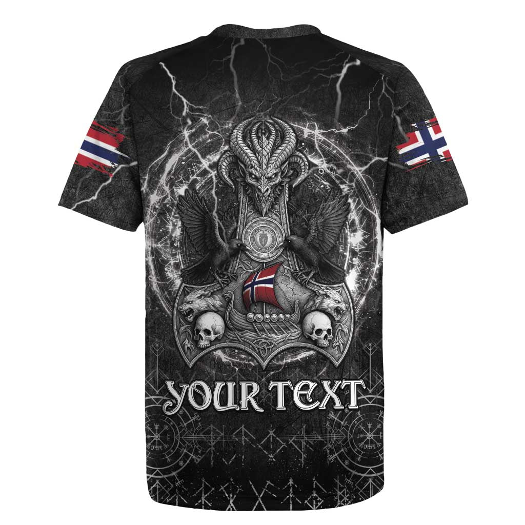 Personalized Norway Viking Rugby Jersey Odin's Raven Legacy - Wonder Print Shop