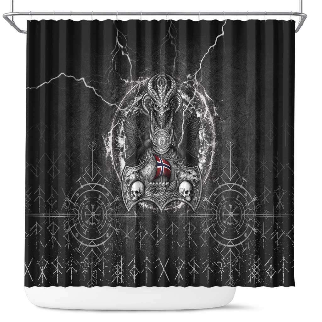 Norway Viking Shower Curtain Odin's Raven Legacy - Wonder Print Shop