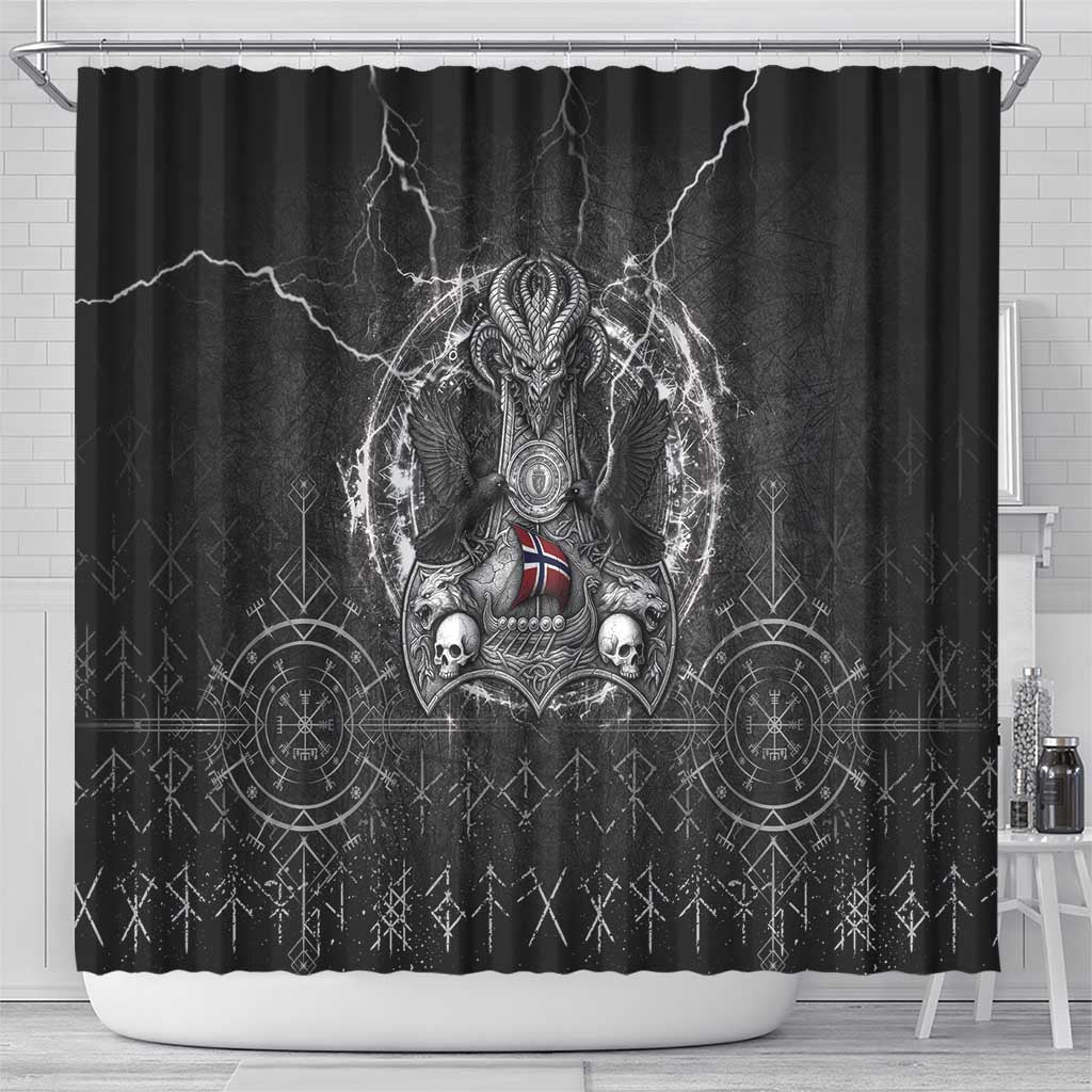 Norway Viking Shower Curtain Odin's Raven Legacy - Wonder Print Shop
