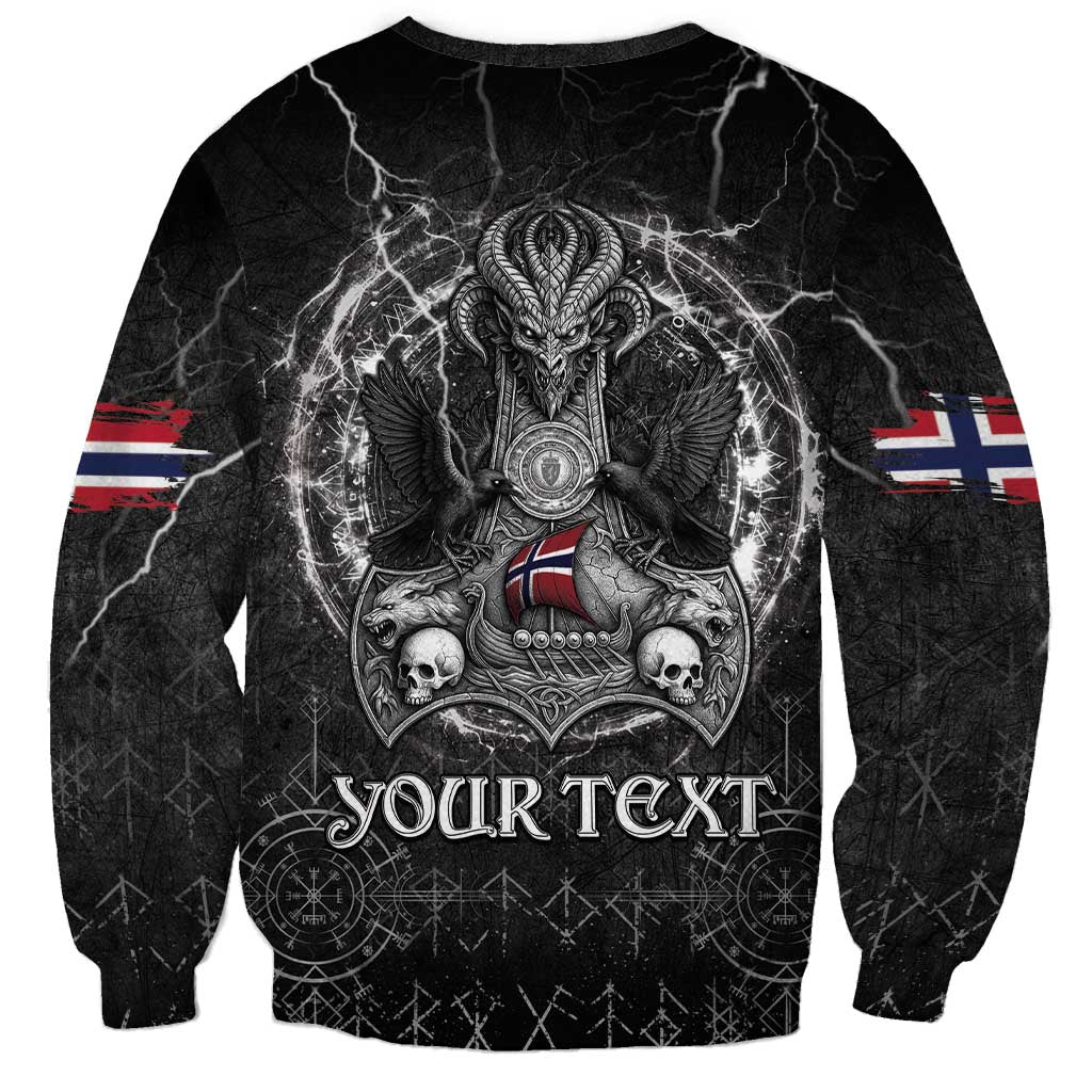 Personalized Norway Viking Sweatshirt Odin's Raven Legacy - Wonder Print Shop