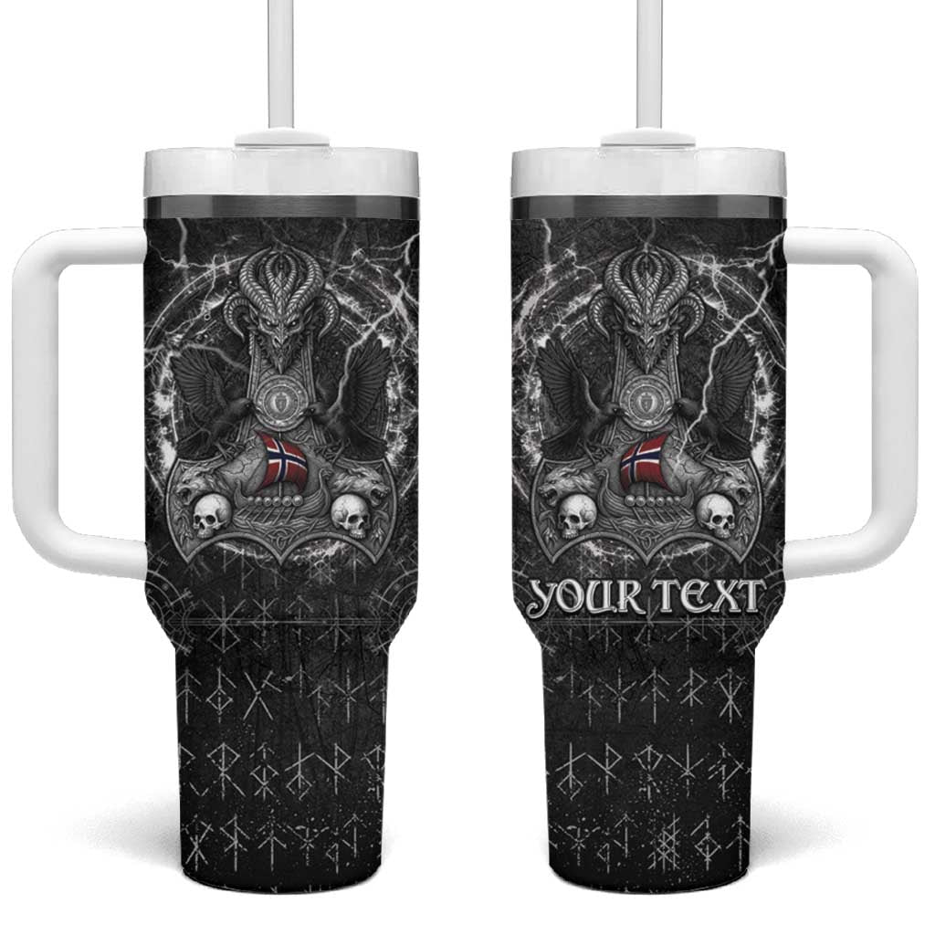 Personalized Norway Viking Tumbler With Handle Odin's Raven Legacy - Wonder Print Shop