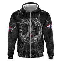 Personalized Norway Viking Zip Hoodie Odin's Raven Legacy - Wonder Print Shop