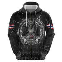 Personalized Norway Viking Zip Hoodie Odin's Raven Legacy - Wonder Print Shop
