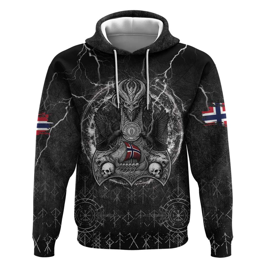 Personalized Norway Viking Zip Hoodie Odin's Raven Legacy - Wonder Print Shop