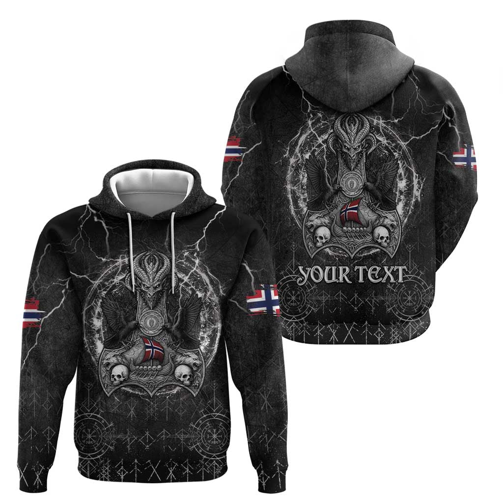 Personalized Norway Viking Zip Hoodie Odin's Raven Legacy - Wonder Print Shop